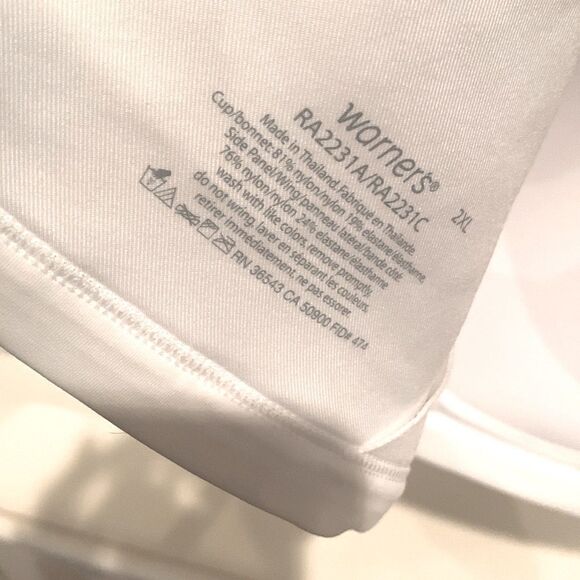 Warners No Side Effects Full Coverage Wirefree Bra White Womens Sz 2XL - Picture 7 of 8